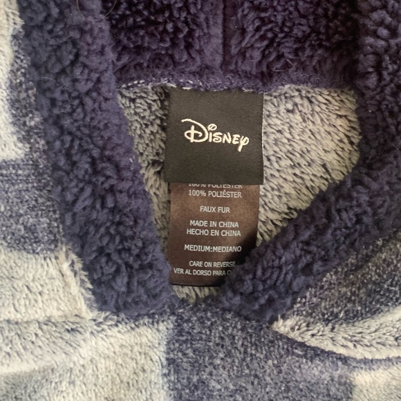 DISNEY MICKEY MOUSE FAUX FUR FLEECE Women’s Blue Long Sleeve Pullover Hoodie - M - Picture 5 of 10